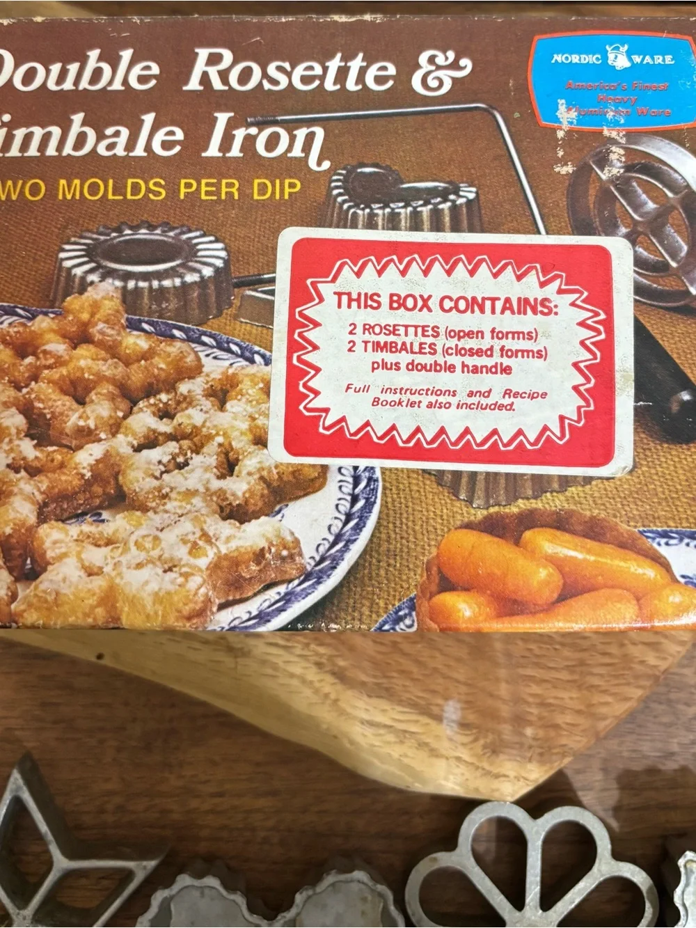 Vintage Nordic Ware Double Rosette & Timbale Iron Set 4 Molds Baking & Recipes